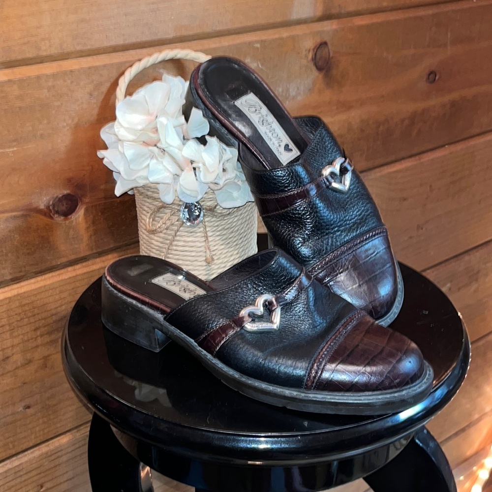 Brighton clogs mules 1.5” heel LEATHER Great Condition STYISH & COMFY
